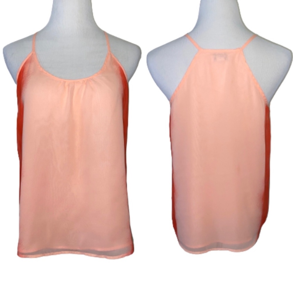 Old Navy Women’s Peach And Orange Semi Sheer Top Size M